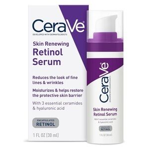 CeraVe Skin Renewing Anti Aging Retinol Serum For Face, with Niacinamide